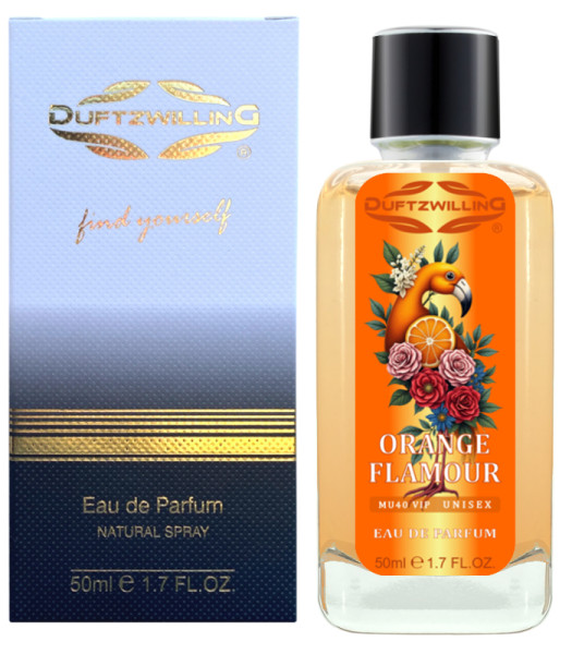 ORANGE FLAMOUR - Eau de Parfum UNISEX für Damen und Herren ~ frisch-blumig | MU40 VIP